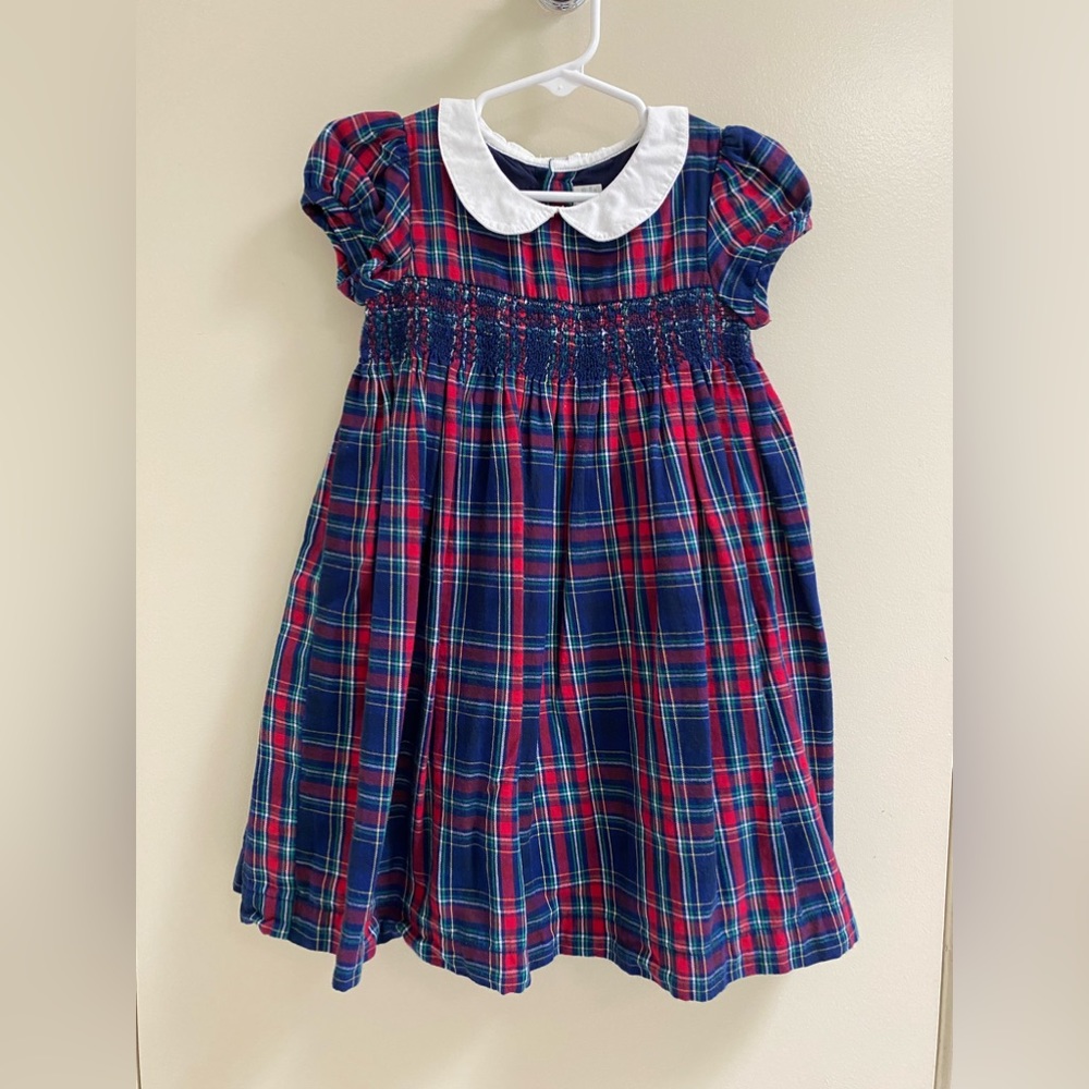 Jojo Maman Bebe plaid holiday smocked dress 2/3